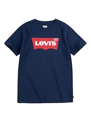Levi's® Navy Blue Batwing Kids 100% Cotton T-Shirt - Image 3 of 4