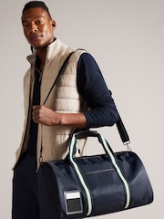 Ted Baker Blue Matique Twill Retro Sport Holdall Bag - Image 1 of 6