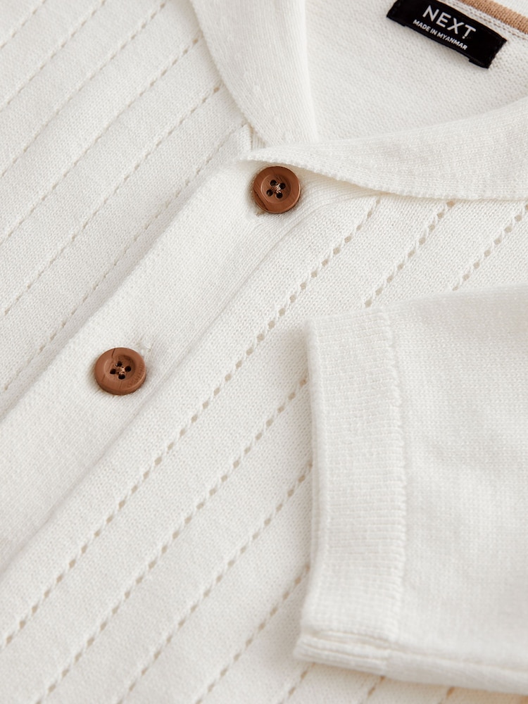 White 100% Cotton Short Sleeved Button Through Polo Shirt (3mths-7yrs) - Image 11 of 11 White 100% Cotton Short Sleeved Button Through Polo Shirt (3mths-7yrs) - Image 11 of 11