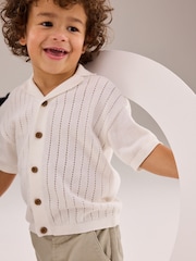 Bela - 100% bombaž kratek rokav; s kratkimi rokavi z gumbi po celotni dolžini Polo majica (3mths-7yrs) - Slika 2 iz 11