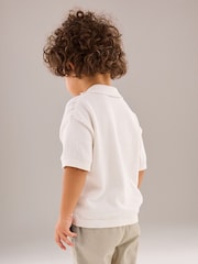 Bela - 100% bombaž kratek rokav; s kratkimi rokavi z gumbi po celotni dolžini Polo majica (3mths-7yrs) - Slika 3 iz 11