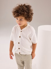Bela - 100% bombaž kratek rokav; s kratkimi rokavi z gumbi po celotni dolžini Polo majica (3mths-7yrs) - Slika 4 iz 11