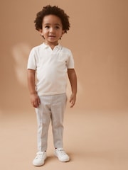 Bela - 100% bombaž kratek rokav; s kratkimi rokavi z gumbi po celotni dolžini Polo majica (3mths-7yrs) - Slika 6 iz 11