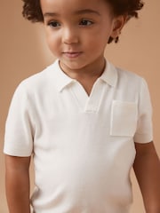 Bela - 100% bombaž kratek rokav; s kratkimi rokavi z gumbi po celotni dolžini Polo majica (3mths-7yrs) - Slika 8 iz 11
