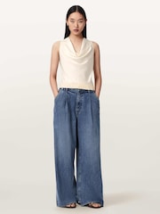 AllSaints White Zoey Cowl Top - Image 2 of 6