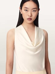 AllSaints White Zoey Cowl Top - Image 3 of 6