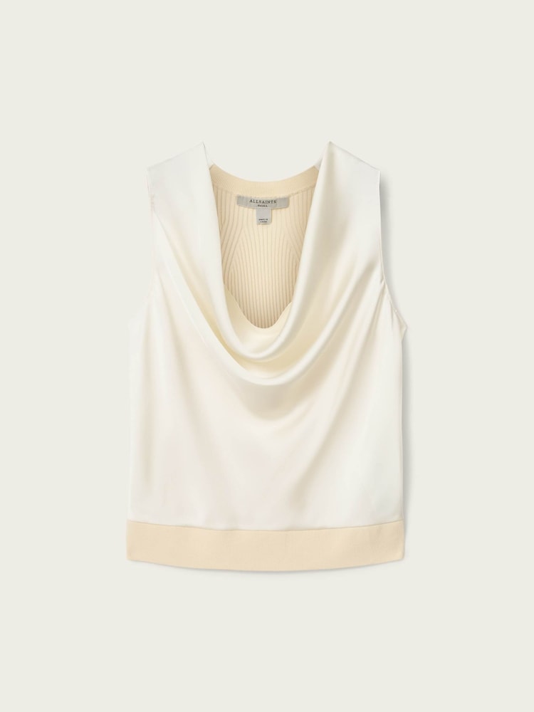 AllSaints White Zoey Cowl Top - Image 6 of 6 AllSaints White Zoey Cowl Top - Image 6 of 6