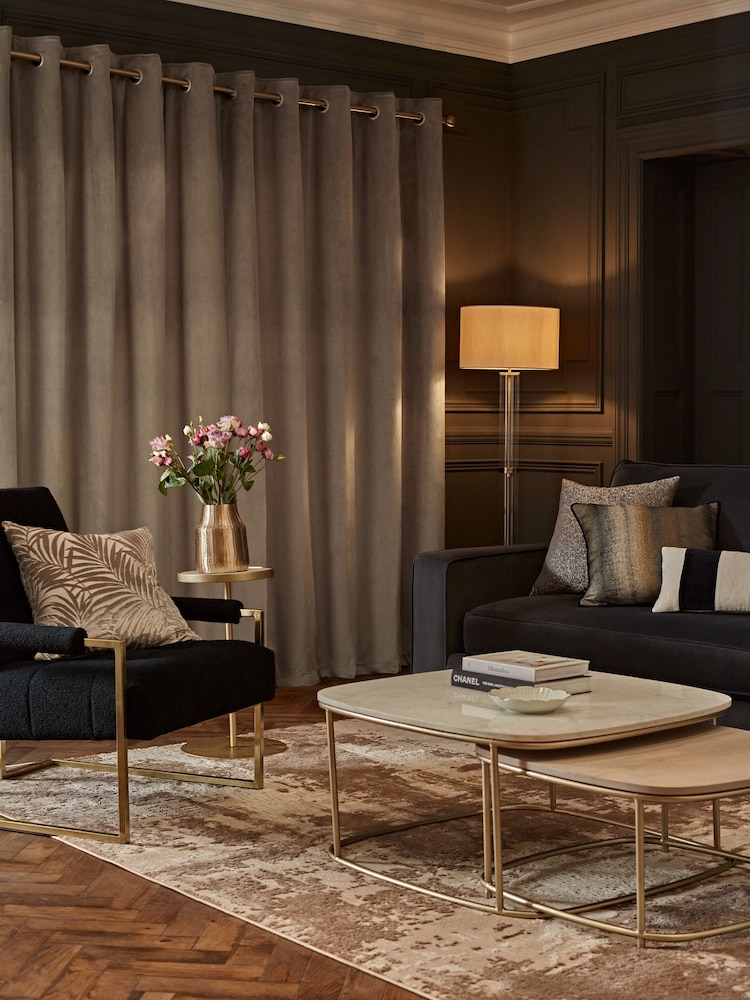 Natural Mink Matte Velvet Super Thermal Curtains - Image 2 of 7