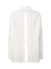 Calvin Klein Jeans White Crinkle Tie Detail Shirt - Image 3 of 5