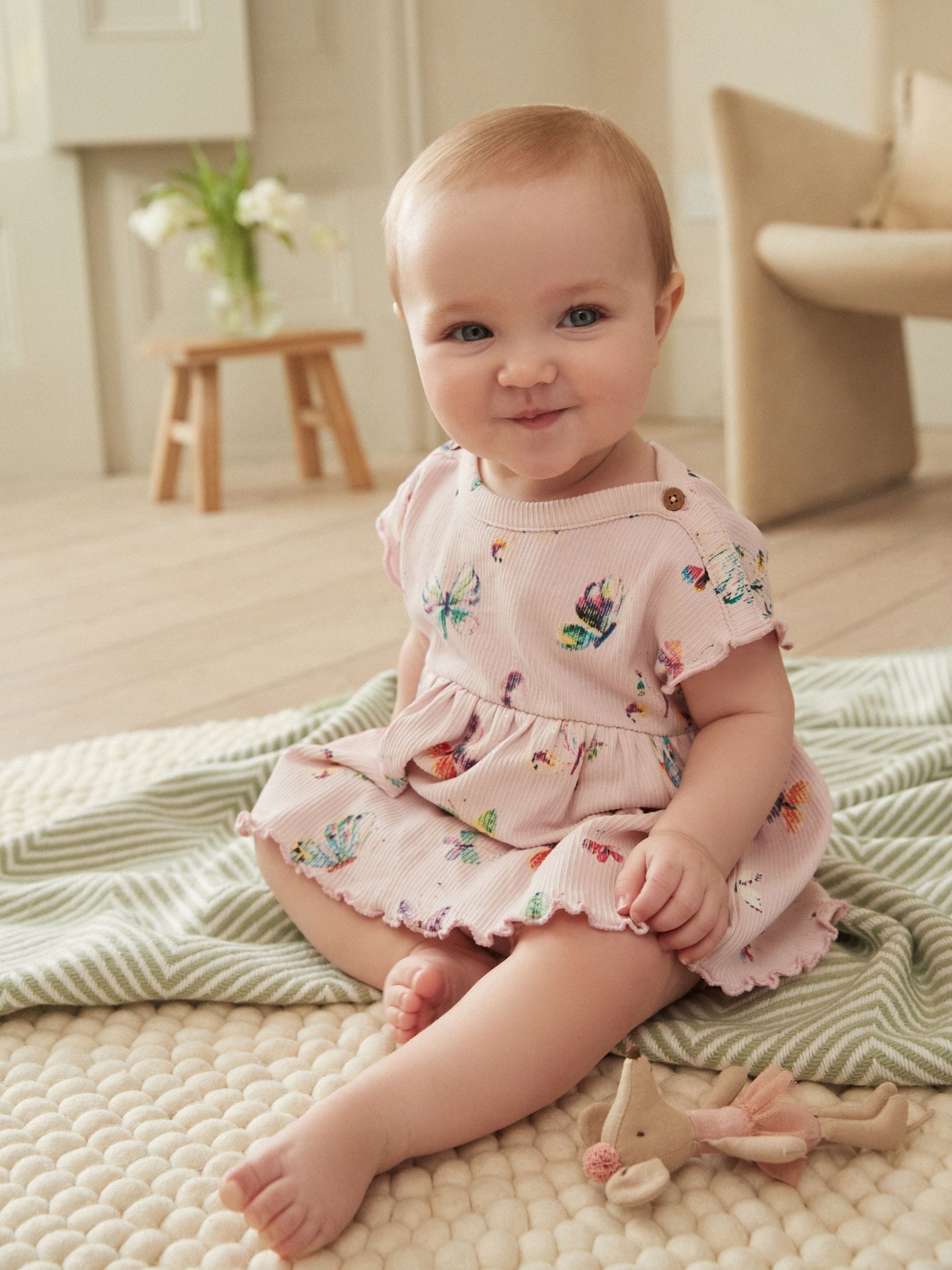Buy Lilac Purple Butterfly Baby Peplum Rib Top and Shorts 2 Piece Set from Next Luxembourg
