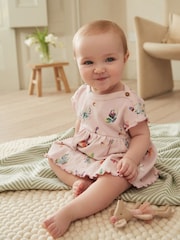 Lilac Purple Butterfly Baby Peplum Rib Top and Shorts 2 Piece Set - Image 1 of 13