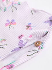 Lilac Purple Butterfly Baby Peplum Rib Top and Shorts 2 Piece Set - Image 10 of 13
