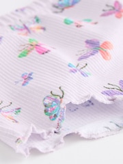 Lilac Purple Butterfly Baby Peplum Rib Top and Shorts 2 Piece Set - Image 13 of 13