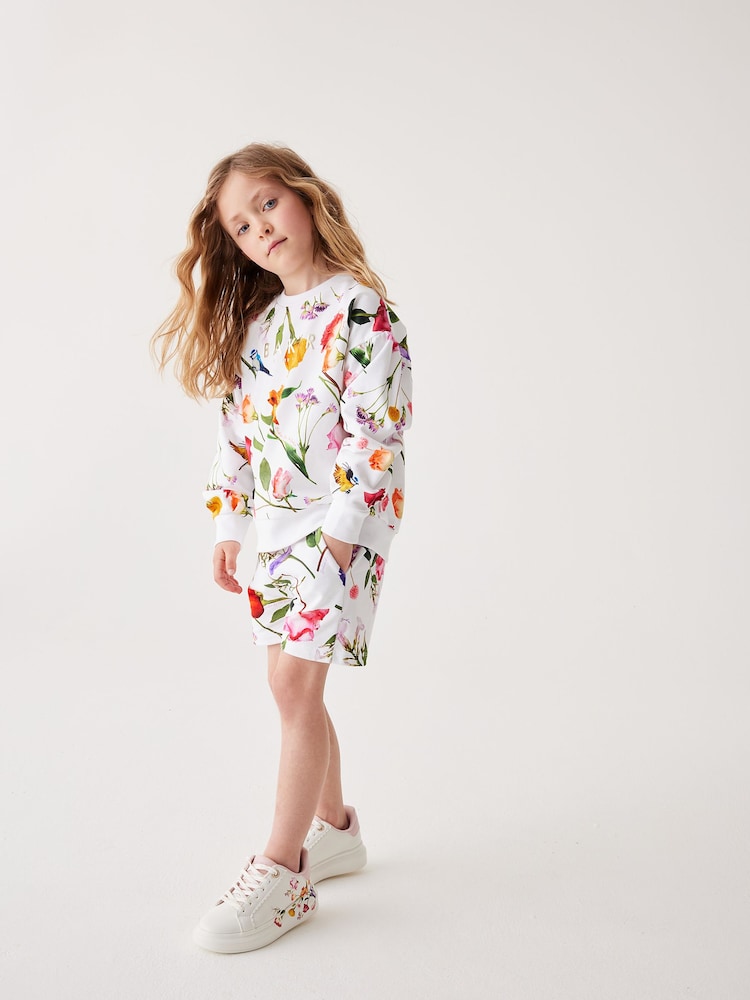 Baker by Ted Baker Floral White Sweater And Shorts Set - Image 2 of 10
