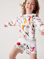 Baker by Ted Baker Floral White Sweater And Shorts Set - Image 3 of 10