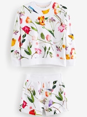 Baker by Ted Baker Floral White Sweater And Shorts Set - Image 8 of 10