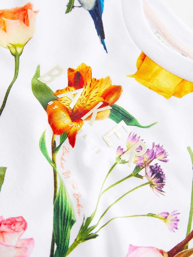 Baker by Ted Baker Floral White Sweater And Shorts Set - Image 9 of 9 Baker by Ted Baker Floral White Sweater And Shorts Set - Image 9 of 9