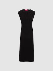 Florere Velvet Tie Neck Midi Dress - Image 2 of 5