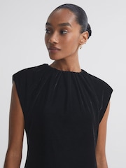 Florere Velvet Tie Neck Midi Dress - Image 3 of 5