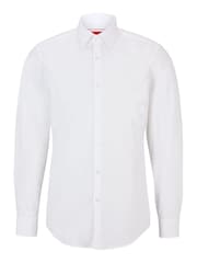HUGO White Slim Fit Formal 100% Cotton Long Sleeve Shirt - Image 6 of 7