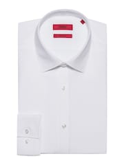 HUGO White Slim Fit Formal 100% Cotton Long Sleeve Shirt - Image 7 of 7