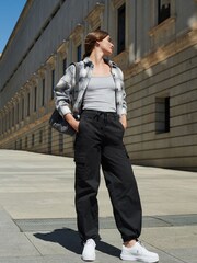 Blue/Neutral Check Long Sleeve Shacket - Image 2 of 6
