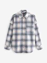 Blue/Neutral Check Long Sleeve Shacket - Image 5 of 6