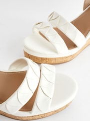 White Extra Wide Fit Forever Comfort® Double Strap Wedges - Image 6 of 8
