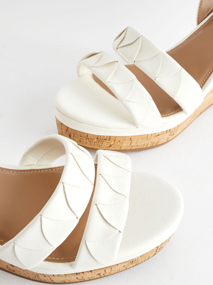 White Extra Wide Fit Forever Comfort® Double Strap Wedges - Image 6 of 8