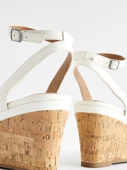 White Extra Wide Fit Forever Comfort® Double Strap Wedges - Image 7 of 8