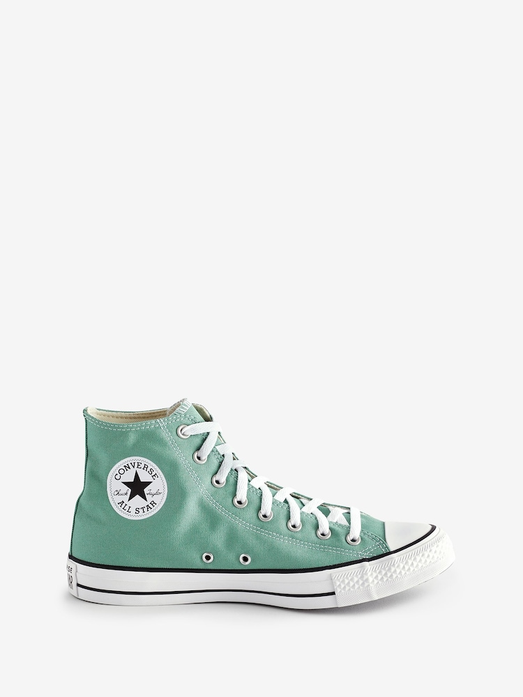 Converse Green Chuck Taylor Classic High Top Trainers - Image 1 of 16
