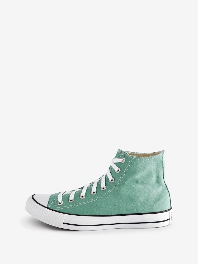 Converse Green Chuck Taylor Classic High Top Trainers - Image 2 of 16