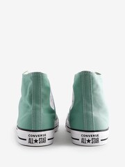 Converse Green Chuck Taylor Classic High Top Trainers - Image 4 of 16