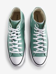Converse Green Chuck Taylor Classic High Top Trainers - Image 5 of 16