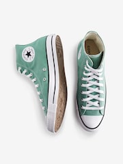 Converse Green Chuck Taylor Classic High Top Trainers - Image 6 of 16