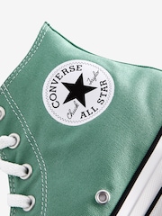Converse Green Chuck Taylor Classic High Top Trainers - Image 8 of 16