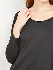 Black Long Sleeve Crew Neck 100% Cotton T-Shirt - Image 3 of 7