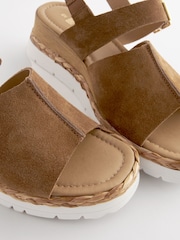 Tan Brown Extra Wide Fit Forever Comfort® Leather Sport Wedges - Image 5 of 5