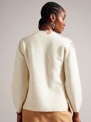 Ted Baker Cream Evhaa Printed Knitted Sweater - Image 2 of 7