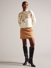 Ted Baker Cream Evhaa Printed Knitted Sweater - Image 4 of 7