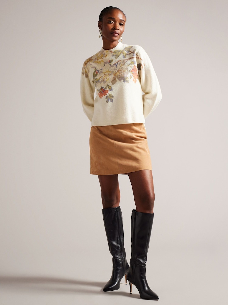 Ted Baker Cream Evhaa Printed Knitted Sweater - Image 4 of 7