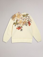 Ted Baker Cream Evhaa Printed Knitted Sweater - Image 5 of 7