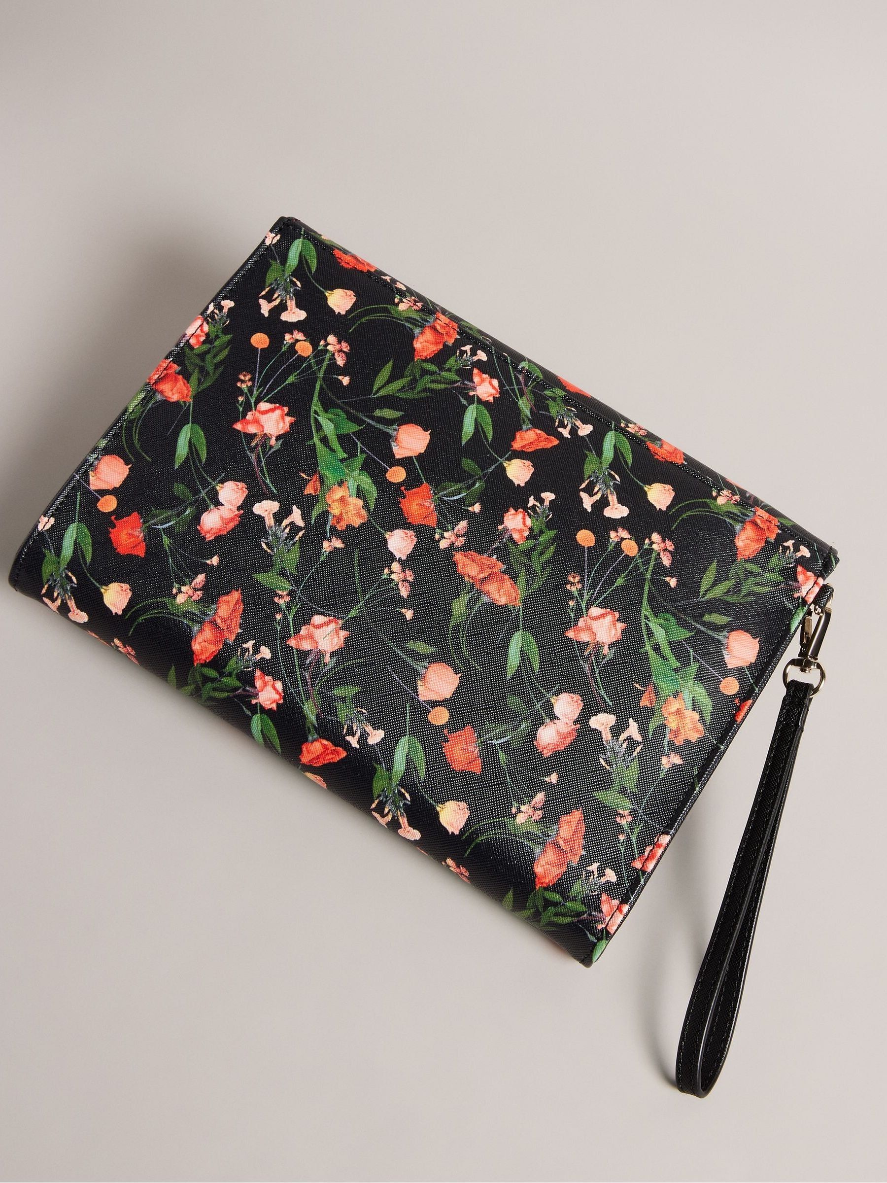 Buy Ted Baker Black Paiticn Floral Printed Envelope Pouch from Next Ireland