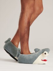 Loungeable Grey Hammerhead Shark 3D Slippers - Image 2 of 5