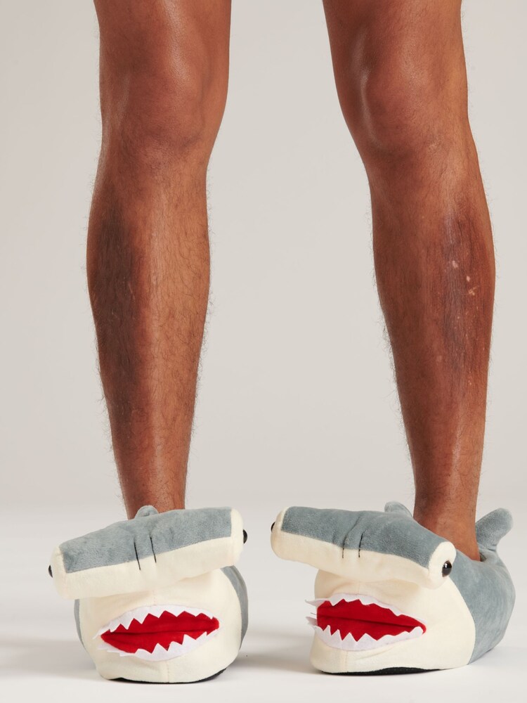 Loungeable Grey Hammerhead Shark 3D Slippers - Image 3 of 5
