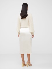 French Connection Inu Satin Midi Wrap Skirt - Image 2 of 4