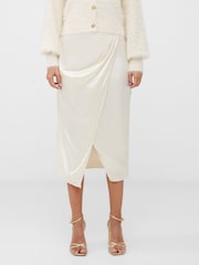 French Connection Inu Satin Midi Wrap Skirt - Image 3 of 4