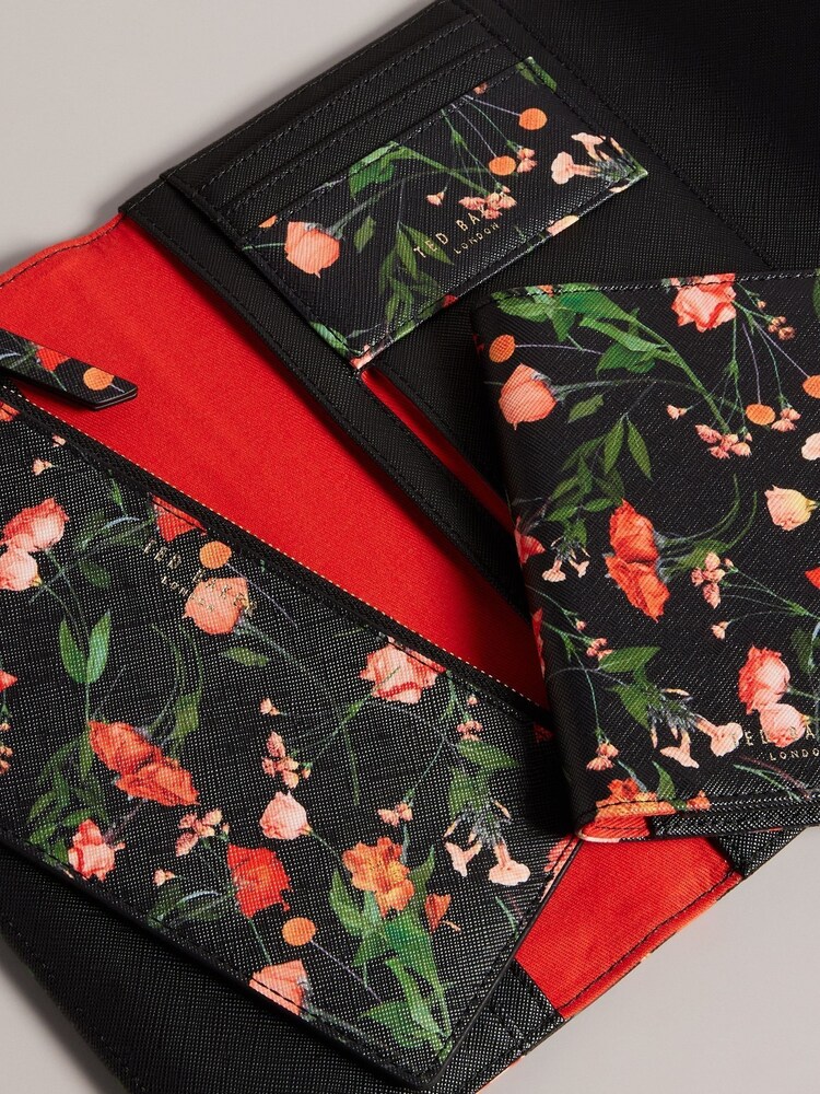 Ted Baker Black Paitiia Printed Travel Wallet - Image 6 of 6