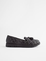 Black Forever Comfort® With Motionflex Leather Quilted Slip On Shoes - Image 4 of 8