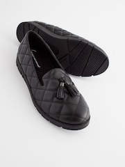 Black Forever Comfort® With Motionflex Leather Quilted Slip On Shoes - Image 5 of 8